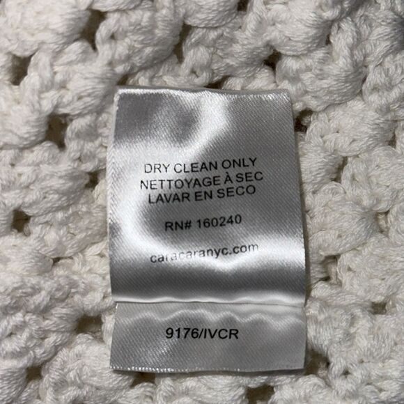 New CARA CARA Roma Cardigan Ivory Navy Crochet Medium - Picture 13 of 14